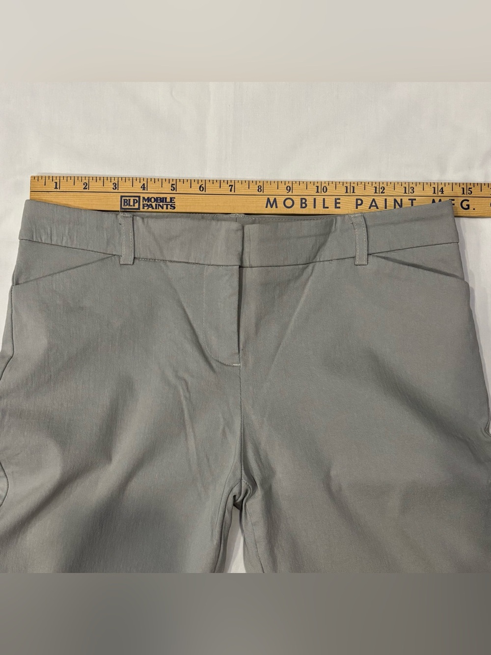 Van Heusen Women Size 4 Gray Stretch Slim Fit Ankle Pants Dress Slacks - Picture 8 of 10